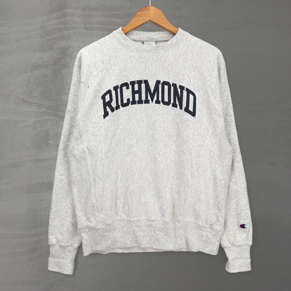 Champion Reverse Weave Richmond Sweatshirt Gray Collegiate Pullover Medium